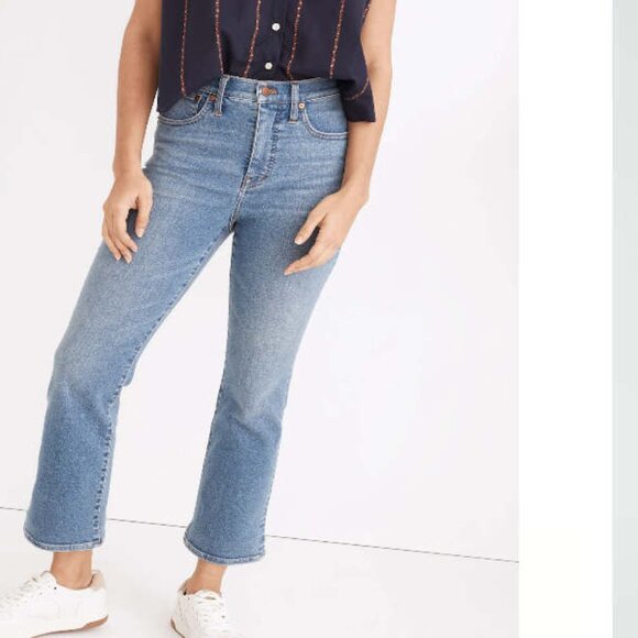 Madewell Cali Demi Boot Denim Jeans in Dorrance Wash TENCEL Edition 31 - Picture 1 of 14